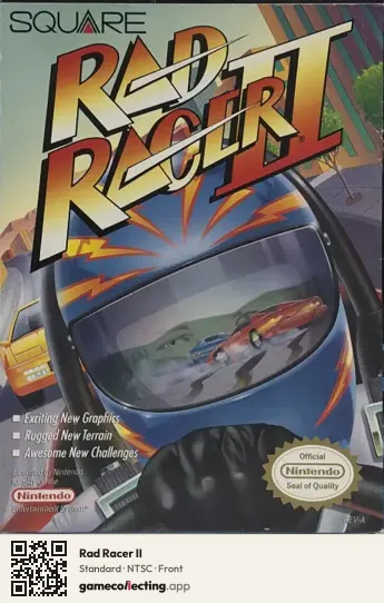 Rad Racer II Nintendo Entertainment System, NTSC box front