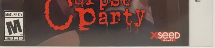 Corpse Party, the ESRB box on its front