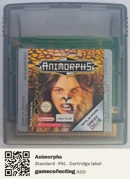 Animorphs Game Boy Color, PAL cartridge label