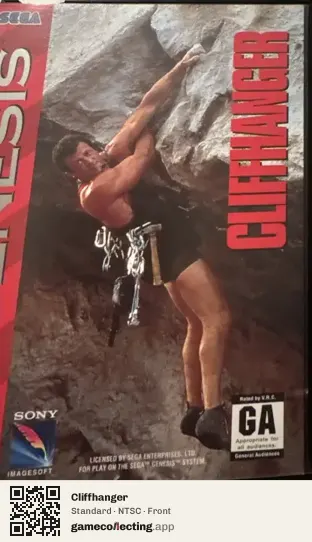 Cliffhanger Sega Mega Drive / Genesis, NTSC box front