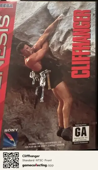 Cliffhanger Sega Mega Drive / Genesis, NTSC box front
