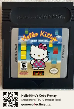 Hello Kitty's Cube Frenzy Game Boy Color, NTSC cartridge label