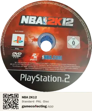 NBA 2K12 PlayStation 2, PAL disc