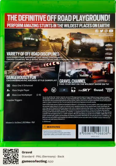 Gravel Xbox One, Germany box back