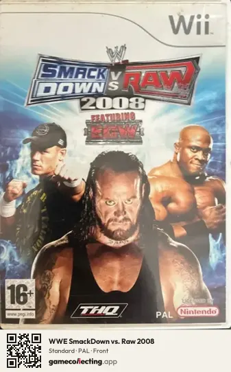 WWE SmackDown vs. Raw 2008 Nintendo Wii, PAL box front