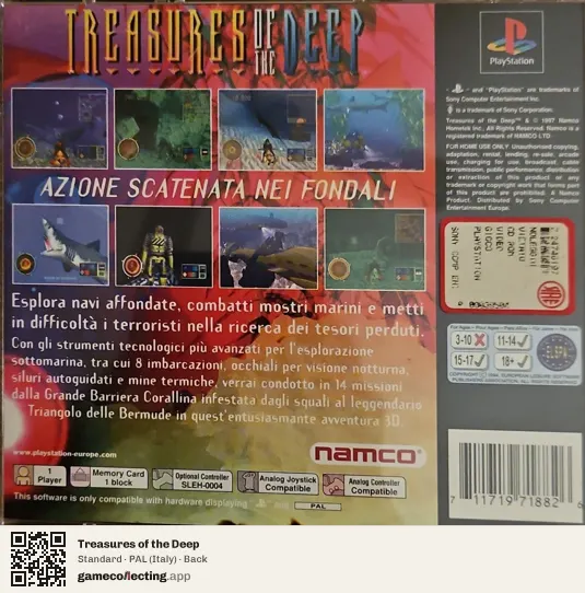 Treasures of the Deep PlayStation, Italy box back
