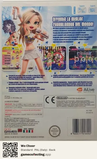 We Cheer Nintendo Wii, Italy box back