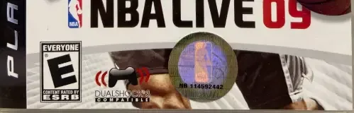 NBA Live 09, the ESRB box on its front