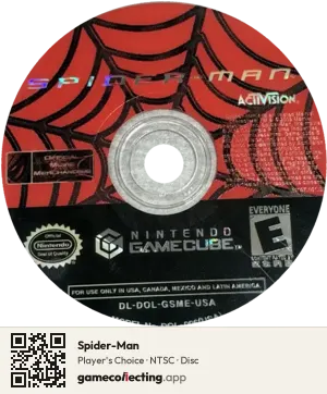 Spider-Man Nintendo GameCube, NTSC disc