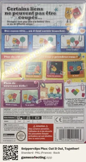 Snipperclips Plus: Cut It Out, Together! Nintendo Switch, France box back