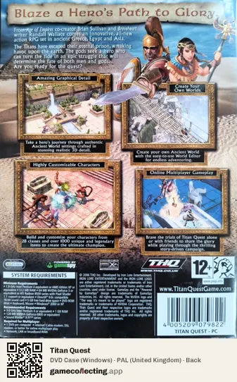 Titan Quest Computer, United Kingdom box back