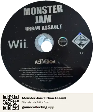 Monster Jam: Urban Assault Nintendo Wii, PAL disc