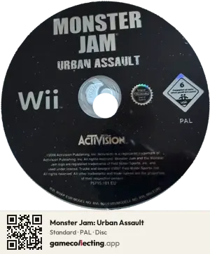 Monster Jam: Urban Assault Nintendo Wii, PAL disc