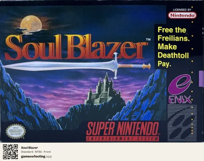 Soul Blazer Super Nintendo Entertainment System, NTSC box front
