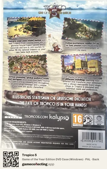 Tropico 5 Computer, PAL box back