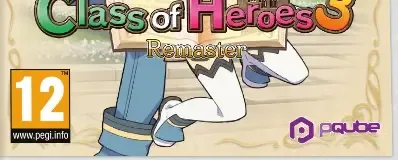 Class of Heroes 3 Remaster, the PEGI square on its front