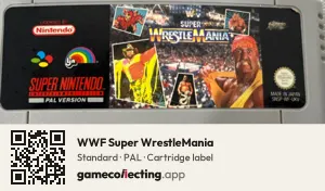 WWF Super WrestleMania Super Nintendo Entertainment System, PAL cartridge label