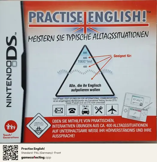 Practise English! Nintendo DS, Germany box front