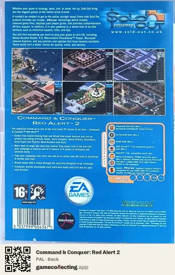 Command & Conquer: Red Alert 2 Computer, PAL box back