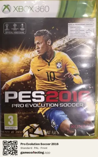 Pro Evolution Soccer 2016 Xbox 360, PAL box front