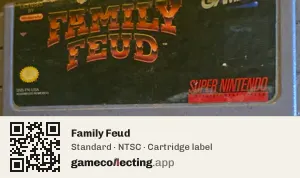 Family Feud Super Nintendo Entertainment System, NTSC cartridge label
