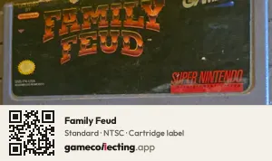 Family Feud Super Nintendo Entertainment System, NTSC cartridge label