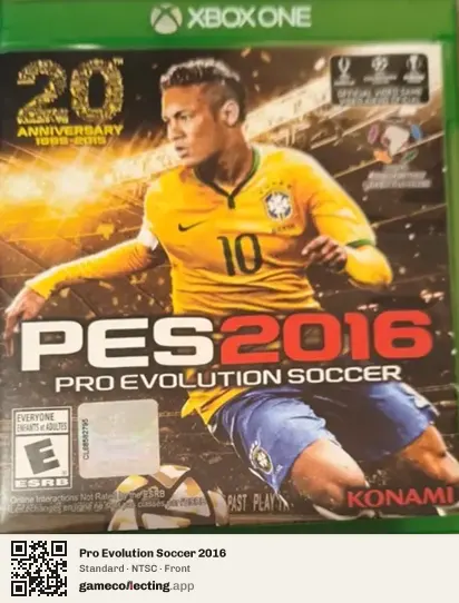 Pro Evolution Soccer 2016 Xbox One, NTSC box front