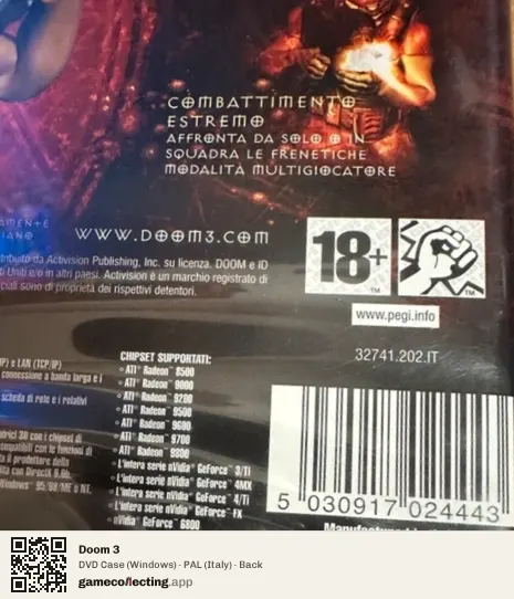 Doom 3 Computer, Italy box back