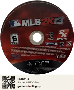 MLB 2K13 PlayStation 3, NTSC disc