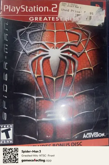 Spider-Man 3 PlayStation 2, NTSC box front