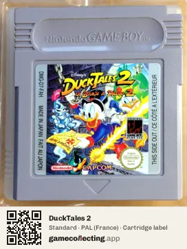 DuckTales 2 Game Boy, PAL cartridge label