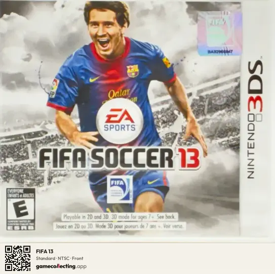 FIFA 13 Nintendo 3DS, NTSC box front