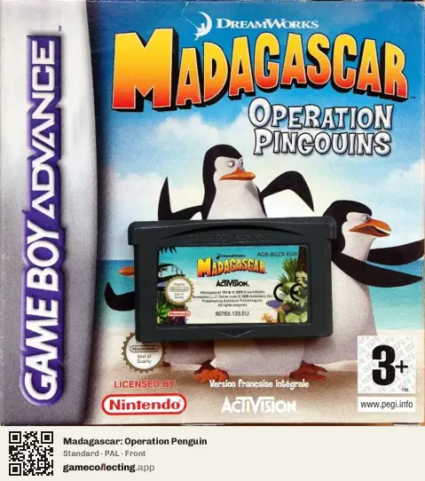 Madagascar: Operation Penguin Game Boy Advance, PAL box front