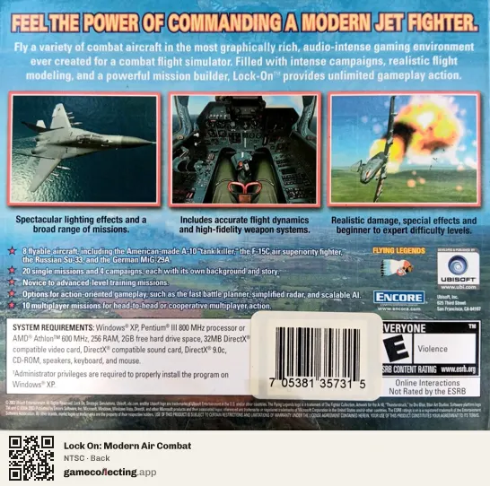 Lock On: Modern Air Combat Computer, NTSC box back