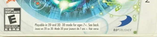 Dream Trigger 3D, the ESRB box on its front