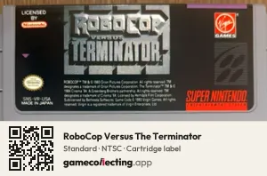 RoboCop Versus The Terminator Super Nintendo Entertainment System, NTSC cartridge label