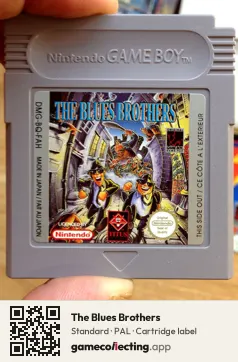 The Blues Brothers Game Boy, PAL cartridge label