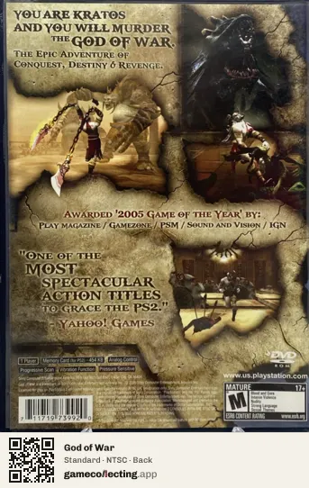 God of War PlayStation 2, NTSC box back