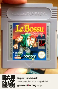 Super Hunchback Game Boy, PAL cartridge label