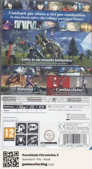 Xenoblade Chronicles 3 Nintendo Switch, PAL box back