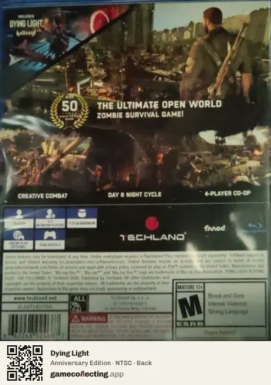 Dying Light PlayStation 4, NTSC box back