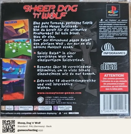Sheep, Dog 'n' Wolf PlayStation, Germany box back