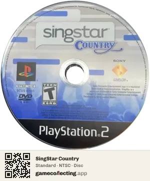 SingStar Country PlayStation 2, NTSC disc