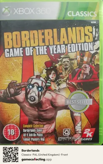 Borderlands Xbox 360, United Kingdom box front