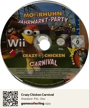 Crazy Chicken Carnival Nintendo Wii, PAL disc