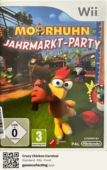 Crazy Chicken Carnival Nintendo Wii, PAL box front