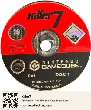 Killer7 Nintendo GameCube, PAL disc
