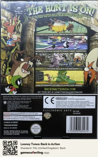 Looney Tunes: Back in Action Nintendo GameCube, United Kingdom box back