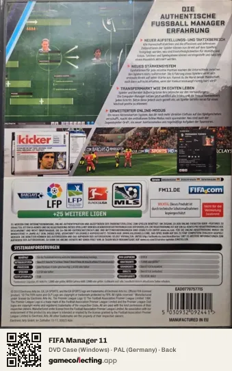 FIFA Manager 11 Computer, Germany box back