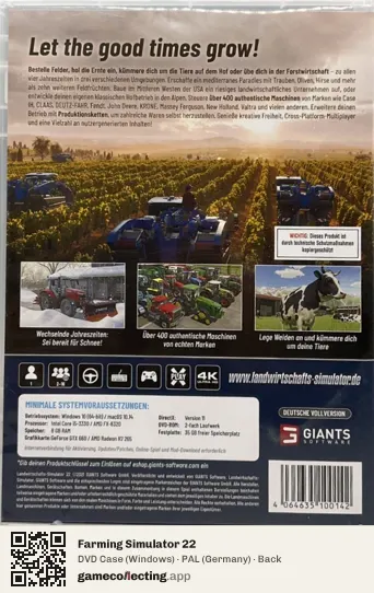 Farming Simulator 22 Computer, Germany box back